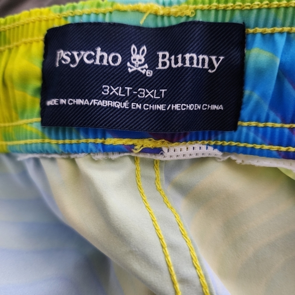 Psycho Bunny Yellow and Green Board Shorts Dynamic Swimwear - Picture 4 of 5